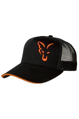 Gorra Trucker Fox negra y naranja