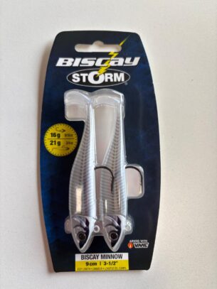 Señuelo Storm Biscay Minnow 9cm – 21g White Pearl Sandeel