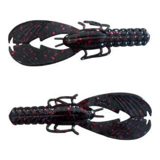 X Zone Muscle Back Finesse Craw 3.25" Black Red Flake