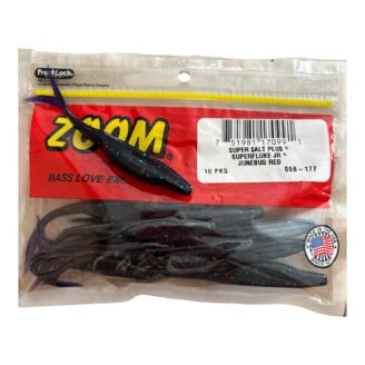 Señuelo de Vinilo Zoom Super Fluke Jr. Junebug Red